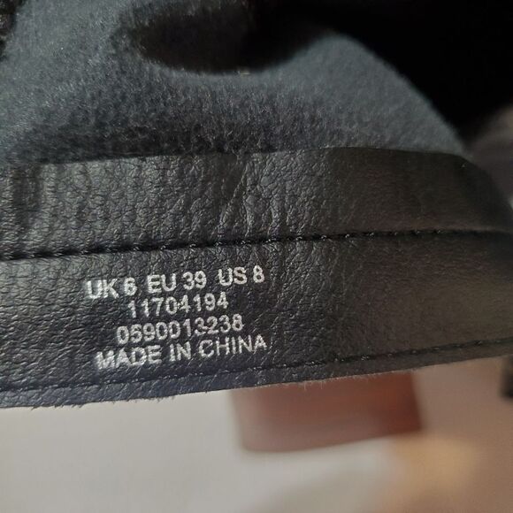 ASOS DESIGN Wide Fit Ratio Square Toe Sock Boots in Black Size 8 - Picture 9 of 14